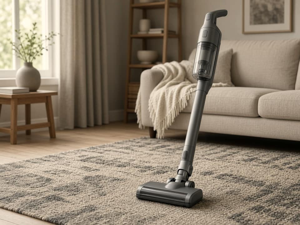 Vacuum on a living room rug, Central New Jersey