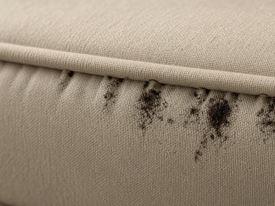 Bed bug signs on a mattress seam, Central New Jersey