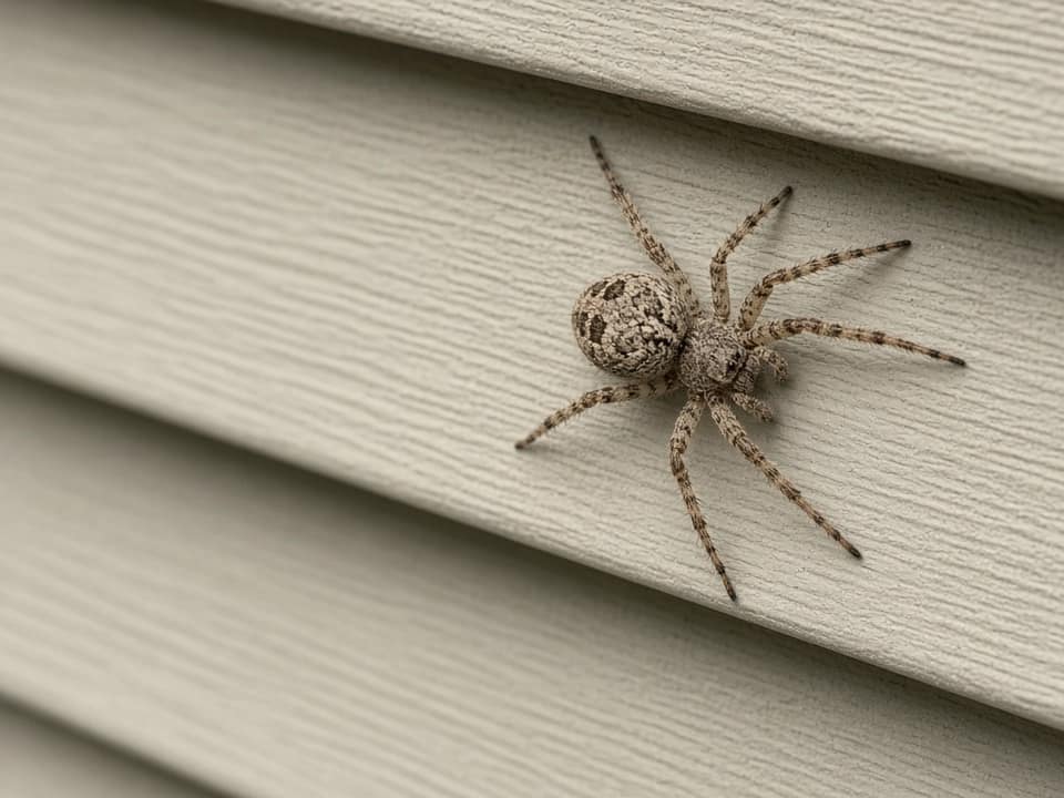 Spider on exterior siding, Central New Jersey