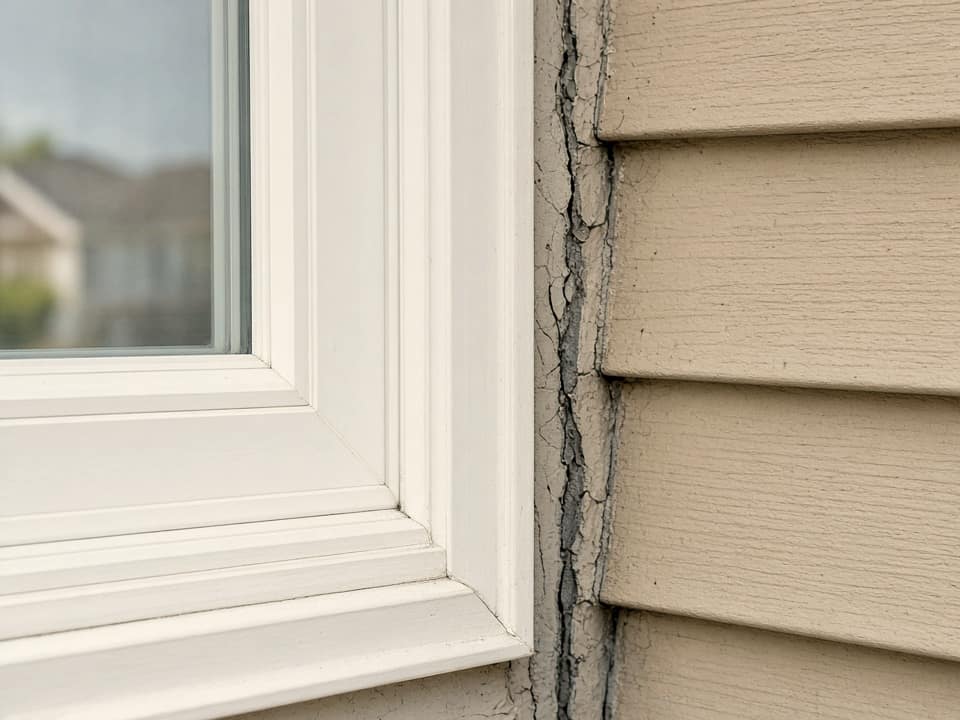 Gap around a window frame, Central New Jersey